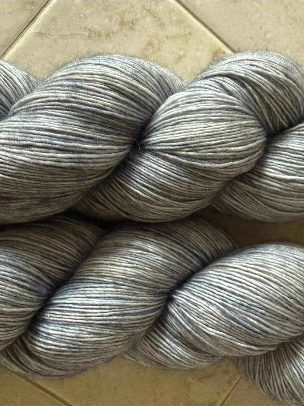 Light Gray 'Mockingjay-411' Hand-Dyed Yarn